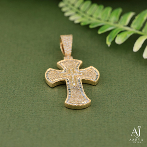 Collier avec pendentif croix en or serti de pierres CZ, plaqué argent/rhodium, bijoux hip-hop pour mariage, fête, cadeau - Product Image 5