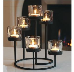 Support de bougie votive en métal pour mariage et décoration intérieure, gravé à la main, design élégant, avec support raffiné - Product Image 2