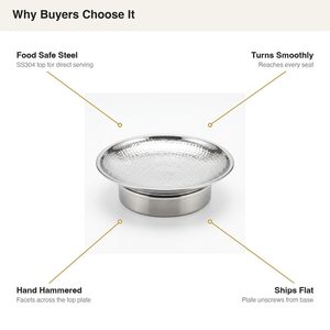 Handmade SS304 Mirror Steel Buffet <b>Riser</b> 35 cm Food Safe Chakra Turning Tableware for Home Decor Hotels Weddings - Product Image 4