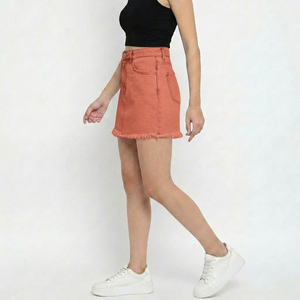 Jupe-short en jean bleu pour femme, taille haute, boutonnée sur le devant, mini-jupe décontractée, mode estivale, streetwear, vêtements de tous les jours, bas de tenue - Product Image 6