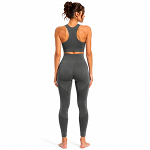 Women's Premium Gym Clothing Yoga Set Lightweight Breathable Sports Bra Stretch Leggings Wholesale Factory Supplier - Product Image 2
