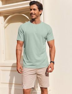 T-shirt en coton de haute qualité pour homme, doux, respirant, écologique, jersey tricoté 220g, vêtements décontractés, vente en gros, vêtements personnalisés - Product Image 3