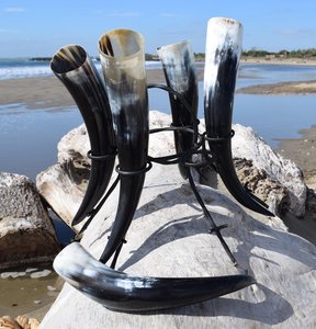 Viking Drinking Horn Iron Stand American Style Large Capacity Eco-Friendly <b>Disposable</b> for Home Restaurant Office Party Use - Product Image 4