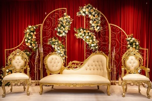 Juego de Sofás de Trono Italiano Clásico para Bodas de Rey y Reina, Juego de Sofás para Escenario de Boda Indio, Sofá Nupcial de Diseño Moderno para Escenario de Boda, Canadá - Product Image 5