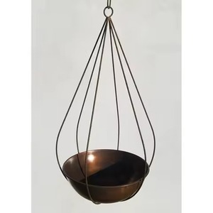 Modern Metal <b>Hanging</b> Planter Bowl Minimalist Design for Flower Green <b>Plant</b> Indoor Outdoor Use <b>Hanging</b> Planter <b>Pot</b> - Product Image 1
