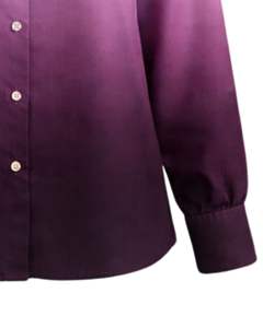 Chemisier décontracté à manches longues boutonné pour femme, dégradé de lavande à prune foncée, personnalisable, idéal pour le bureau, fabrication OEM sur mesure - Product Image 6