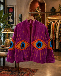 Veste en velours Sujani brodée pour femme, faite à la main, en coton tissé matelassé, imprimé cœur, artisanale, ethnique, bohème, été/hiver, vente en gros - Product Image 1