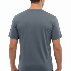 Camiseta Lisa al por Mayor con Cuello Redondo, 100% Algodón Orgánico, Camiseta Deportiva de Manga Corta, Blusas Casuales - Product Image 4