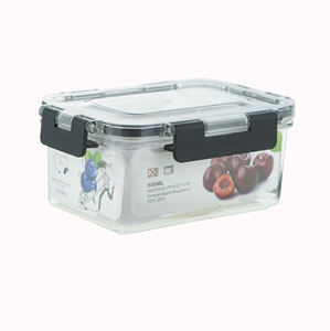 Juego de vajilla rectangular de 3 piezas, caja de almacenamiento hermética, plástico de calidad alimentaria, libre de BPA, tapas a prueba de fugas, cierre rápido, apto para microondas y congelador. - Product Image 2