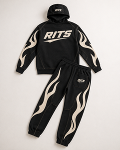 Ensemble de survêtement RITS, sweat-shirt et pantalon, beige, coton, uni, respirant, léger, taille élastique, vêtements décontractés pour adultes, style été, meilleur choix - Product Image 3