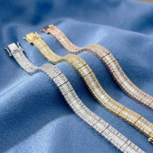 เครื่องประดับจากผู้ผลิตในจีนสร้อยข้อมือเพชรธรรมชาติสีขาวทอง18K 300 PC 9.26 CT สร้อยข้อมือคลาสสิกที่ยอดเยี่ยม - Product Image 6