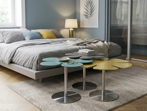 Modern Flower Shape Metal Coffee <b>Table</b> <b>Set</b> Colorful Decorative <b>Side</b> <b>Tables</b> for Living Room Bedroom Cafe Home Furniture Decor - Product Image 2