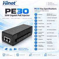 Injecteur PoE Gigabit 30W IEEE 802.3af/at 10/100/1000Mbps, adaptateur Power Over Ethernet à port unique pour caméra IP, AP, VoIP