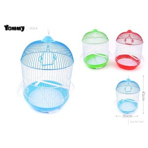Cage à oiseaux Yommy 35x43cm, cage ronde en plastique pour petits oiseaux - Product Image 1