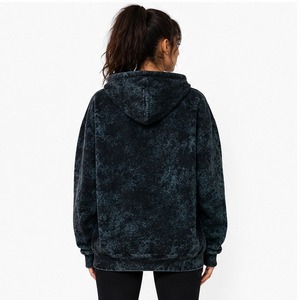 Long Sleeve <b>Drop</b> Shoulders Oversized Women Acid Wash Hoodie OEM Service Best Quality Cotton Made Women Acid Wash Hoodie - Product Image 2