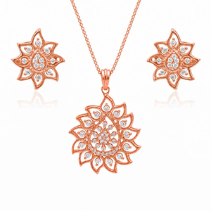 Ensemble de bijoux en argent sterling 925 plaqué or avec moissanite de luxe, collier et boucles d'oreilles, cadeau de mariage pour femme - Product Image 6