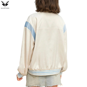 เสื้อแจ็คเก็ตวาร์ซิตี้ผู้หญิง ปี 2026 แขนยาว ติดกระดุม คอปก สีพื้น แต่งขอบตัดกัน ทรงปกติ คุณภาพพรีเมียม เสื้อผ้าผู้หญิง - Product Image 2