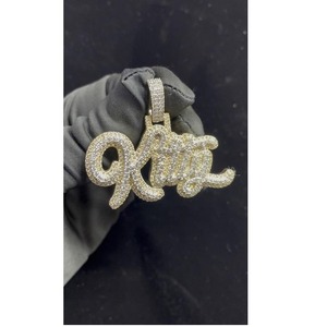 Wholesale Diamond King Letter <b>Pendant</b> Hip Hop <b>Pendant</b> in 925 Sterling <b>Silver</b> with Custom CZ Moissanite <b>Pendant</b> <b>for</b> <b>Men</b> - Product Image 4