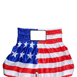 Shorts de boxe en satin personnalisés en gros, impression par sublimation, équipement d'entraînement Muay Thai MMA pour hommes et femmes, shorts de Taekwondo et arts martiaux - Product Image 3