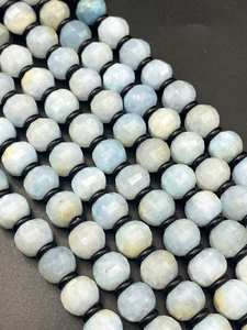 Perles de pierre précieuse aquamarine naturelle, facettées, magnifiques perles de cristal bleu, belle qualité pour la création de bijoux, enfilées. - Product Image 6