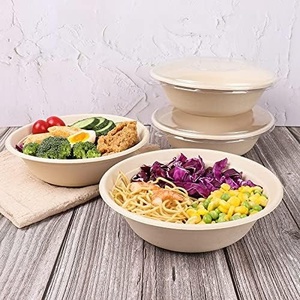 Nuevo Tazón Desechable Biodegradable de 32 oz con Forma de Diamante y Tapa, Elegante, para Restaurantes, Comida para Llevar, Buffets y Comida a Domicilio - Product Image 1