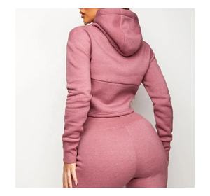 Sweat-shirt à capuche court en Polyester pour femmes, nouveau Style, décontracté, avec Logo imprimé personnalisé, de haute qualité, 2023 - Product Image 2