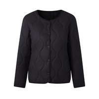 Parka Acolchada Práctica para Salidas Diarias, Chaqueta de Invierno con Cierre de Cremallera y Rayas, Fácil de Poner y Quitar, Ropa Casual