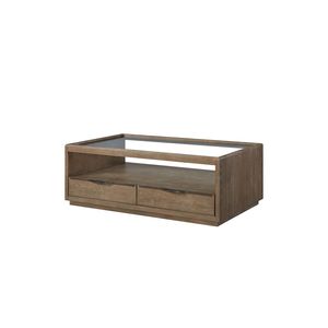 Tavolino da Cocktail con Piano in Vetro Cacao, Tavoli da Caffè Eleganti dal Design Raffinato - Product Image 4