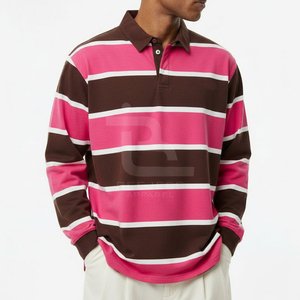 Women's Striped Full Sleeve for <b>Shirt</b> Casual Knitted 100% Cotton Streetwear <b>Pink</b> Brown White Pattern Regular Length - Product Image 5