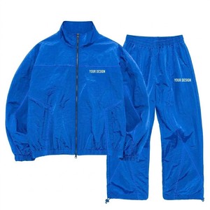 Causal Comfortable Logo <b>ZIP</b> <b>Up</b> <b>Jacket</b> Nylon Sets Unisex Running Windbreaker Set With Reflective <b>Zip</b>-<b>up</b> Polyester Nylon Tracksuit - Product Image 4