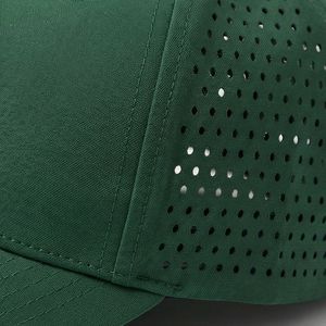 Gorras de béisbol trucker de malla verde al por mayor, ajustables, unisex, para uso casual, estilo caballero, para verano, modelo A1 Outdoor Peak - Product Image 5