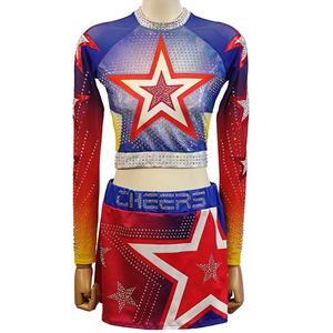 Falda de Uniforme de Porristas de Poliéster 100% Estampada de Alta Elasticidad para Competición Deportiva - Product Image 3