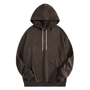 Men's Sherpa <b>Lined</b> Hoodie Cotton Blend <b>Fleece</b> Relaxed Fit Pullover <b>Sweatshirt</b> Warm Hood Kangaroo Pocket Winter Casual Wear - Product Image 1
