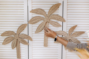 Vietnam Handmade Rattan Palm Tree <b>Wall</b> <b>Decor</b> Set of 3 Tropical <b>Wicker</b> Nursery <b>Wall</b> Decoration Manufacturer - Product Image 6