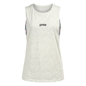 women's pickleball Heathertech muscle Tank <b>top</b> with built in compression sports bra crew neck Exaggerated Armholes sports <b>tops</b> - Product Image 1