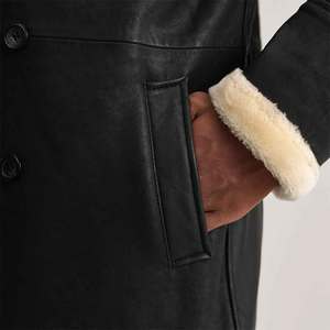 Best Quality <b>Men</b>’s Brown <b>Leather</b> Puffer <b>Jacket</b> with Genuine <b>Leather</b> Winter Bomber - Product Image 6