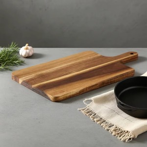 Planche à découper rectangulaire en bois naturel écologique REHMAN CRAFT avec poignée intégrée et trou de suspension - Product Image 6