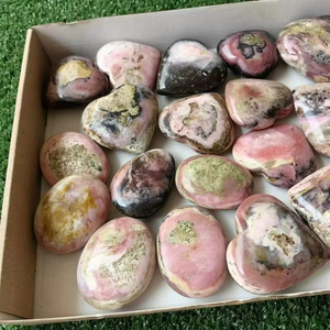 เปลือกหอยสีชมพูธรรมชาติ โอปอลสีชมพูเปรูรูปหัวใจ คาโบชองเปลือกหอยสีชมพู ขัดเงา จี้พลอยเปลือกหอยสีชมพู พลอยหลวมจำนวนมาก - Product Image 4