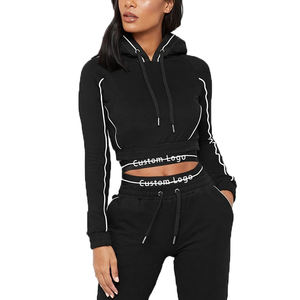 Ensemble de survêtement pour femme en velours brodé personnalisé, sweat à capuche et pantalon de jogging 2026 - Product Image 3
