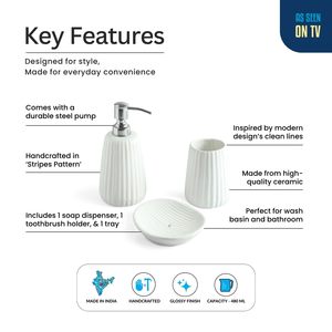 Ceramic <b>Soap</b> Pump Dispenser 500ml for Bathroom Kitchen Multipurpose Lotion Hand <b>Wash</b> Sanitizer Bottle - Product Image 3