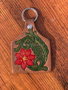 Porte-clés en cuir sculpté à la main Western Porte-clés en cuir de forme exotique mignon Accessoires en cuir usiné Porte-clés mignons - Product Image 2