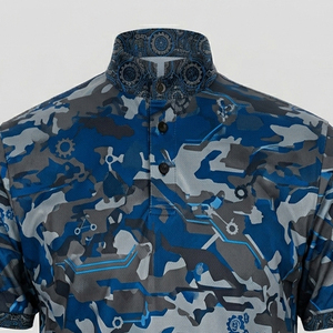 Camisetas chinas de manga corta de alta calidad, camisa con cuello chino sublimado, jersey con botones sublimado personalizado, unisex - Product Image 4