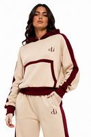Ensemble de survêtement pour femme avec sweat à capuche oversize en tissu haute densité et pantalon de survêtement à jambe large à rayures assorties, style athleisure OEM, vente en gros