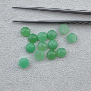 พลอยคริโซเพรสสีเขียวธรรมชาติทรงกลมหลังแบนราบ7มม. เครื่องประดับอัญมณีหลวมขายดี - Product Image 1