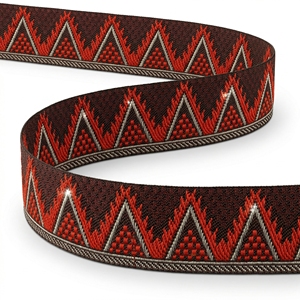 Wholesale Jacquard Ribbon Manufacturer 38mm Geometric Webbing Trim for Bag Straps Upholstery Wedding Decor DIY Craft Export - Product Image 3