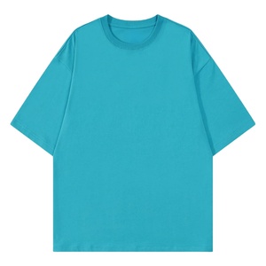 Camiseta Casual para Hombre de Talla Grande con Logotipo Bordado Personalizable de Alta Calidad, Color Azul Cielo, 220 g/m², 100 % Algodón Orgánico Transpirable - Product Image 1