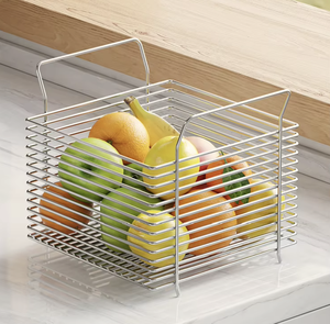 304 Stainless Steel Storage <b>Basket</b> Woven <b>Mesh</b> <b>Basket</b> Multipurpose Tote <b>Basket</b> Kitchen Bathroom Organizer - Product Image 5