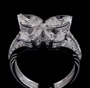 Igi ได้รับการรับรอง CVD แหวนหมั้นเพชรโมอิสสำหรับผู้หญิง14K 18K เครื่องประดับทองรูปไข่ - Product Image 5