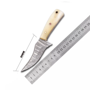 Cuchillo de Caza/Desollador Personalizable OEM de Acero Inoxidable con Mango de Madera Pakka y Funda de Cuero, Hecho a Mano, Marca ZA DAMASCUS MAKERS - Product Image 4