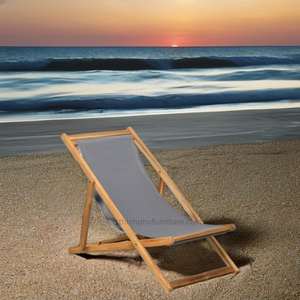 Picnic al aire libre promocional madera ocio madera tumbona plegable llevar Silla de playa Vietnam alta calidad - Product Image 1